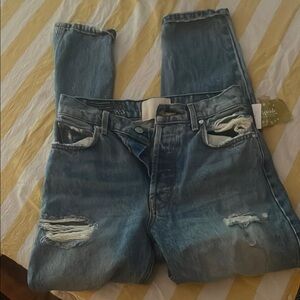 REVICE Blue Relaxed Jeans with Distressed Details